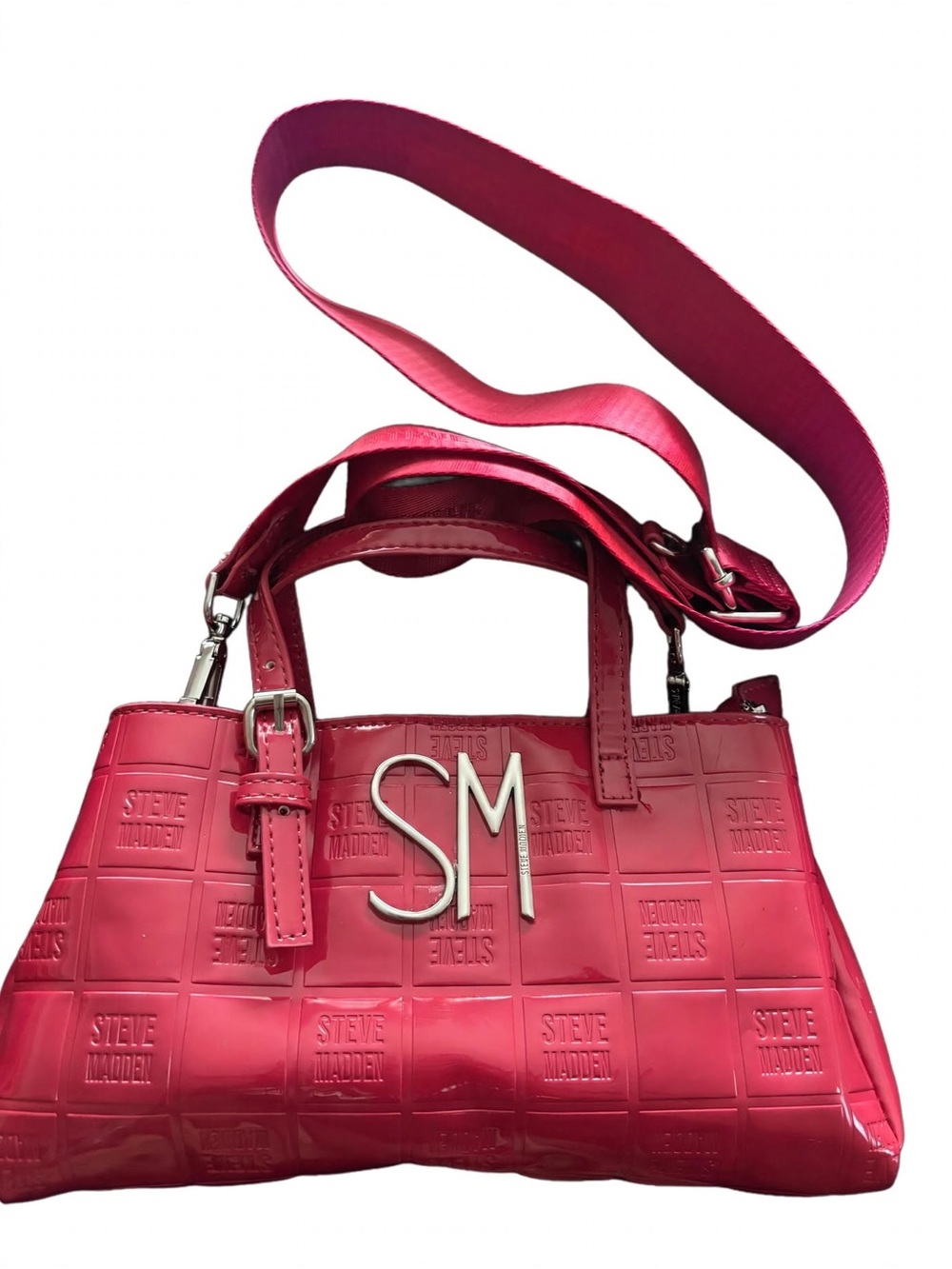 Steve Madden Hot Pink Patent SM Crossbody Satchel